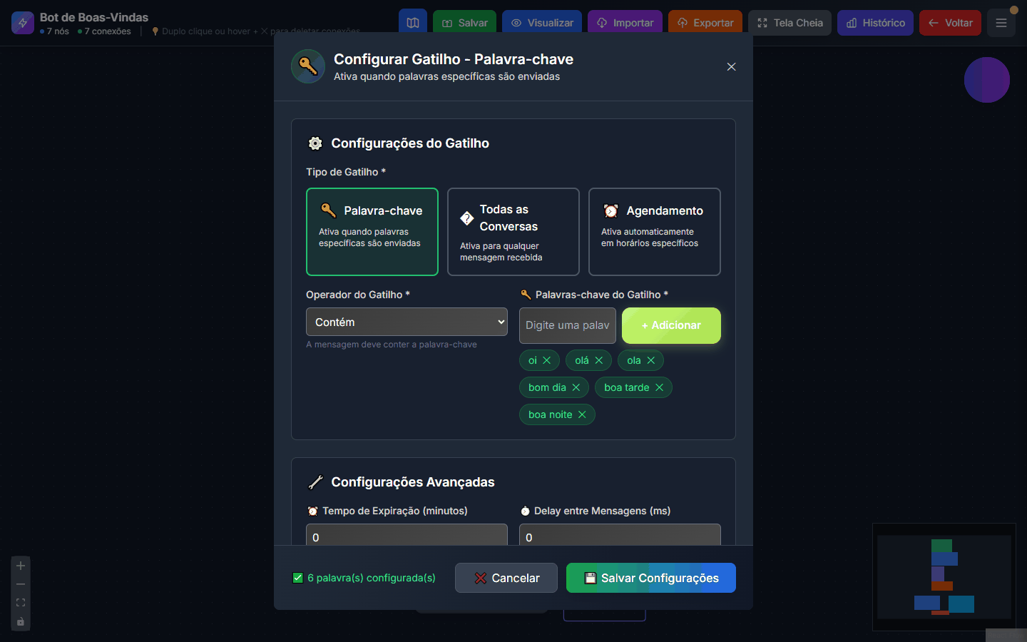 Configuração do Trigger Inicial